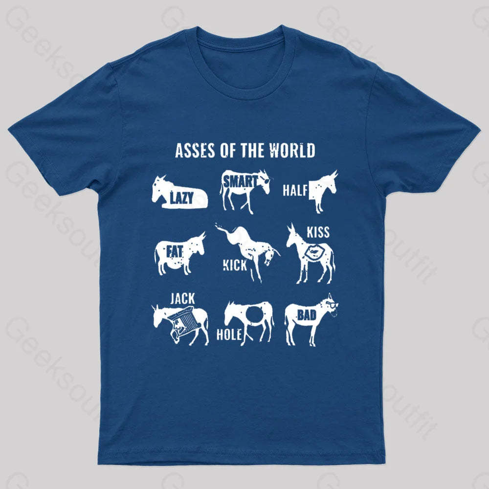 Asses The World Geek T-Shirt Navy / S