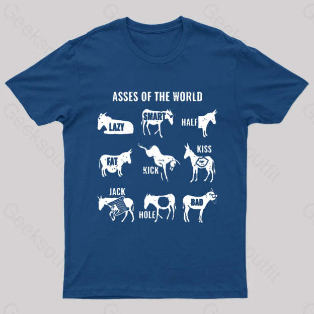 Asses The World Geek T-Shirt Navy / S