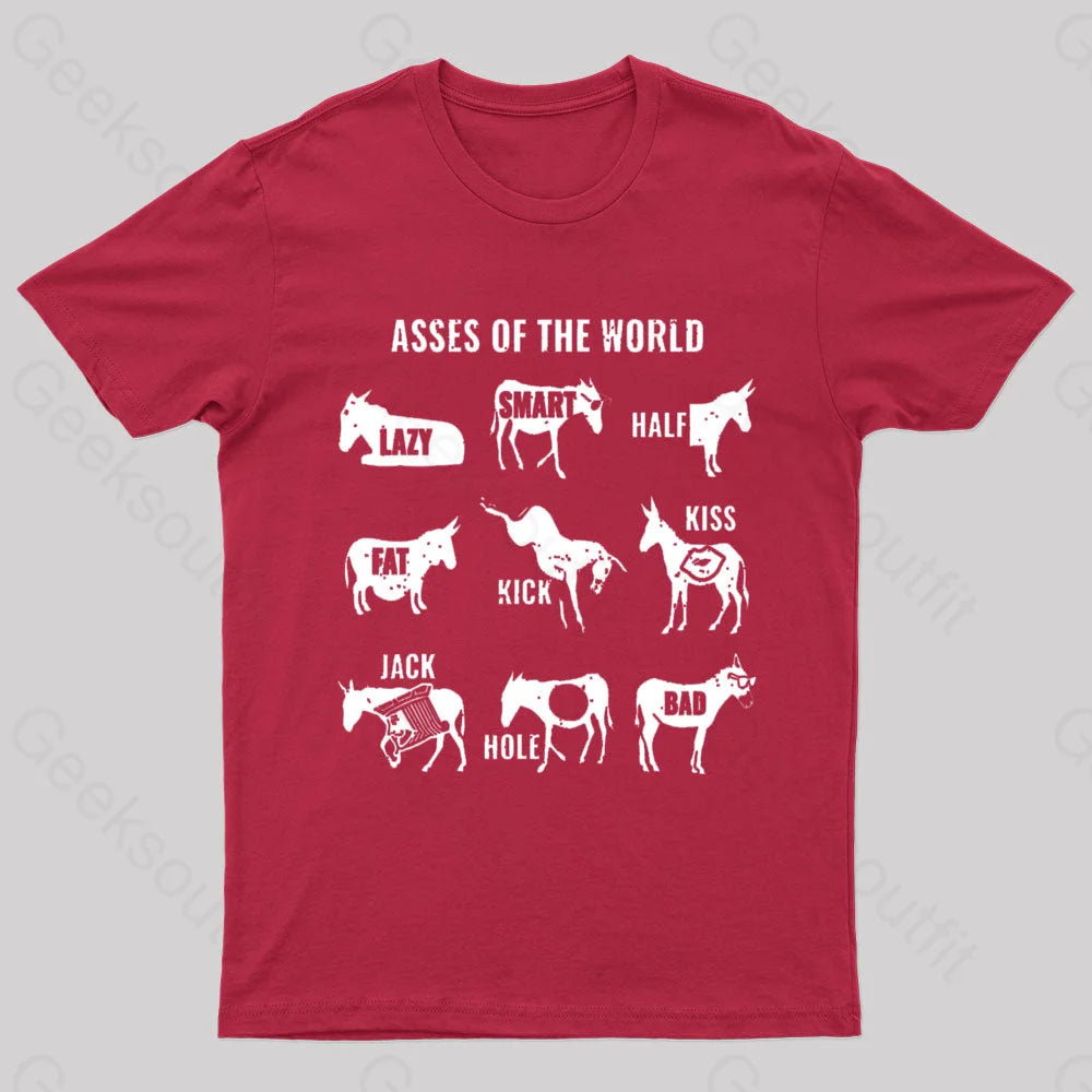 Asses The World Geek T-Shirt Red / S