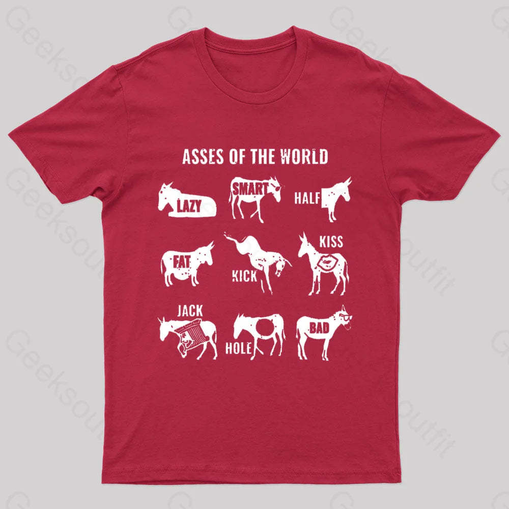 Asses The World Geek T-Shirt Red / S