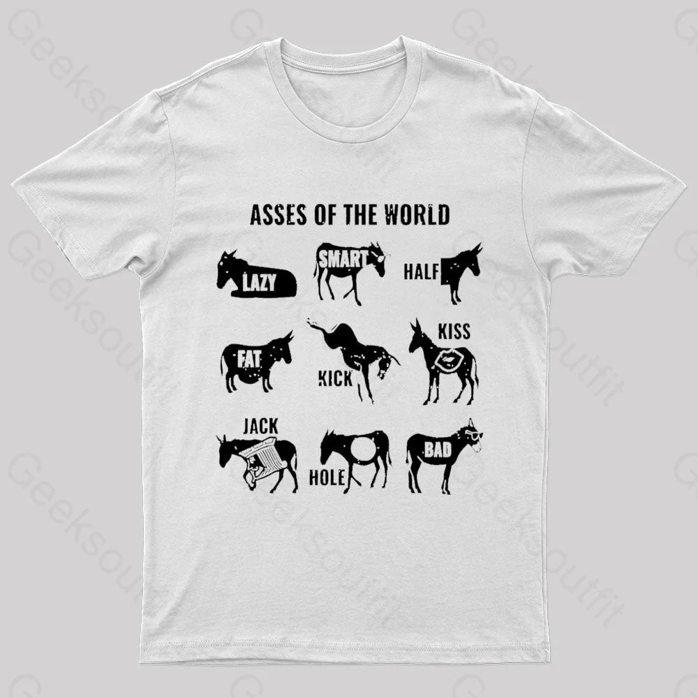 Asses The World Geek T-Shirt White / S