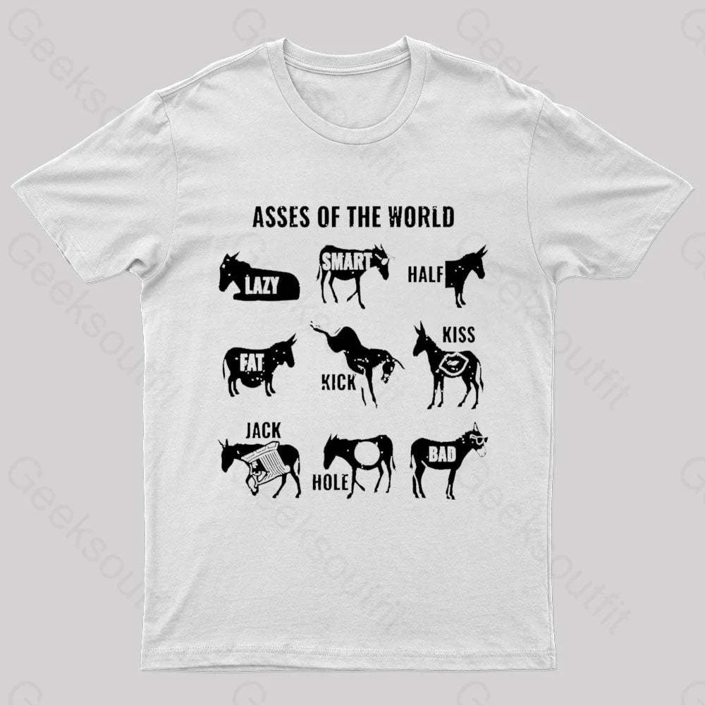 Asses The World Geek T-Shirt White / S