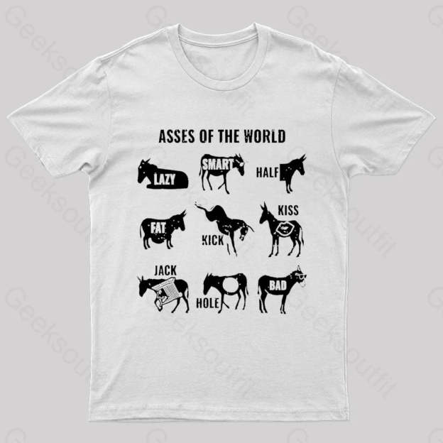Asses The World Geek T-Shirt White / S