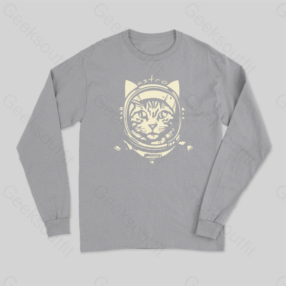 Astro Cat Long Sleeve T-Shirt Grey / S