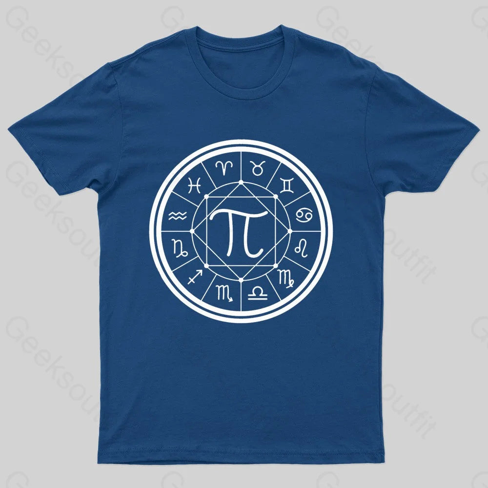 Astrology Of Pi Symbol Geek T-Shirt Navy / S