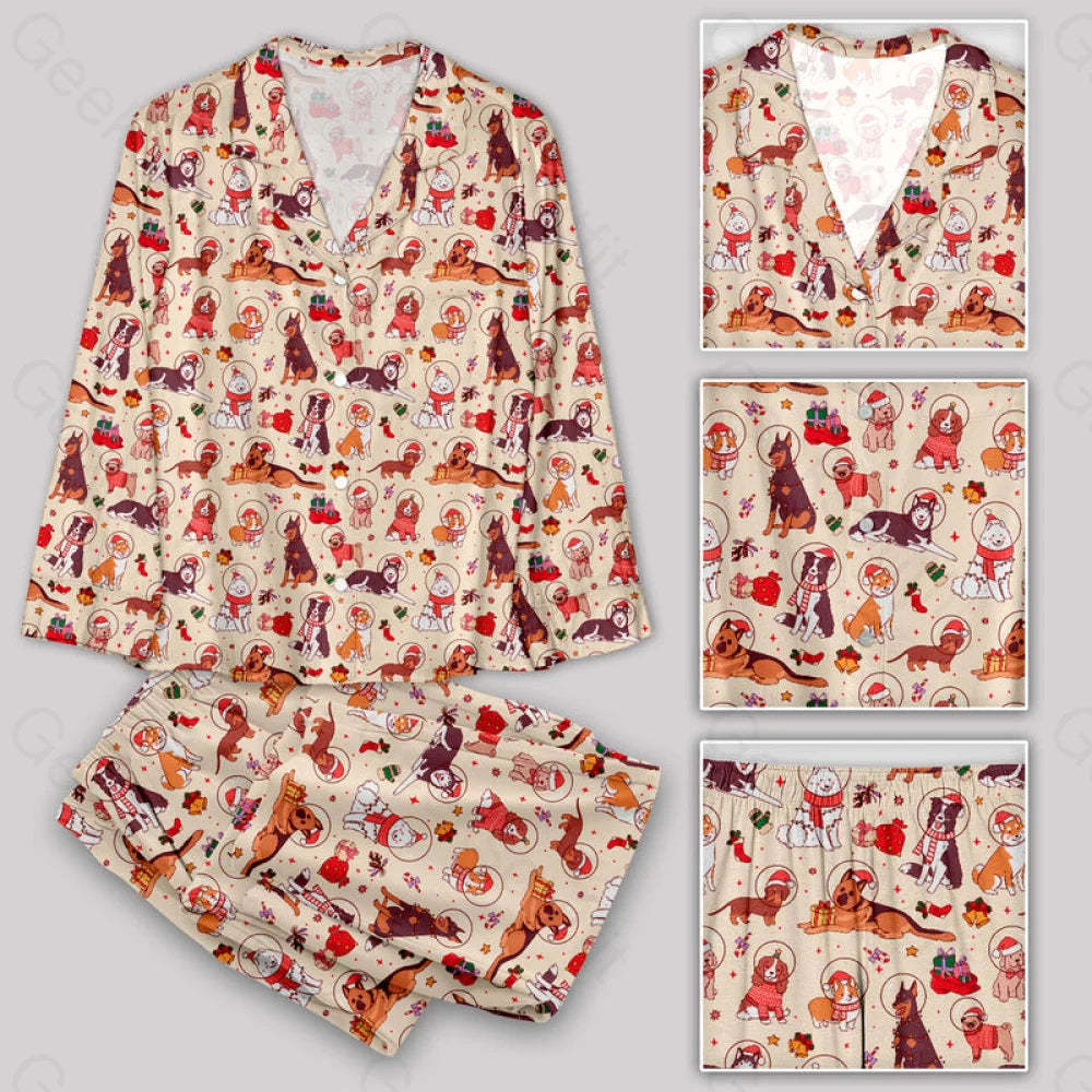 Astronaut Puppy Christmas Pajamas Set S / Geekpj0161 Yc