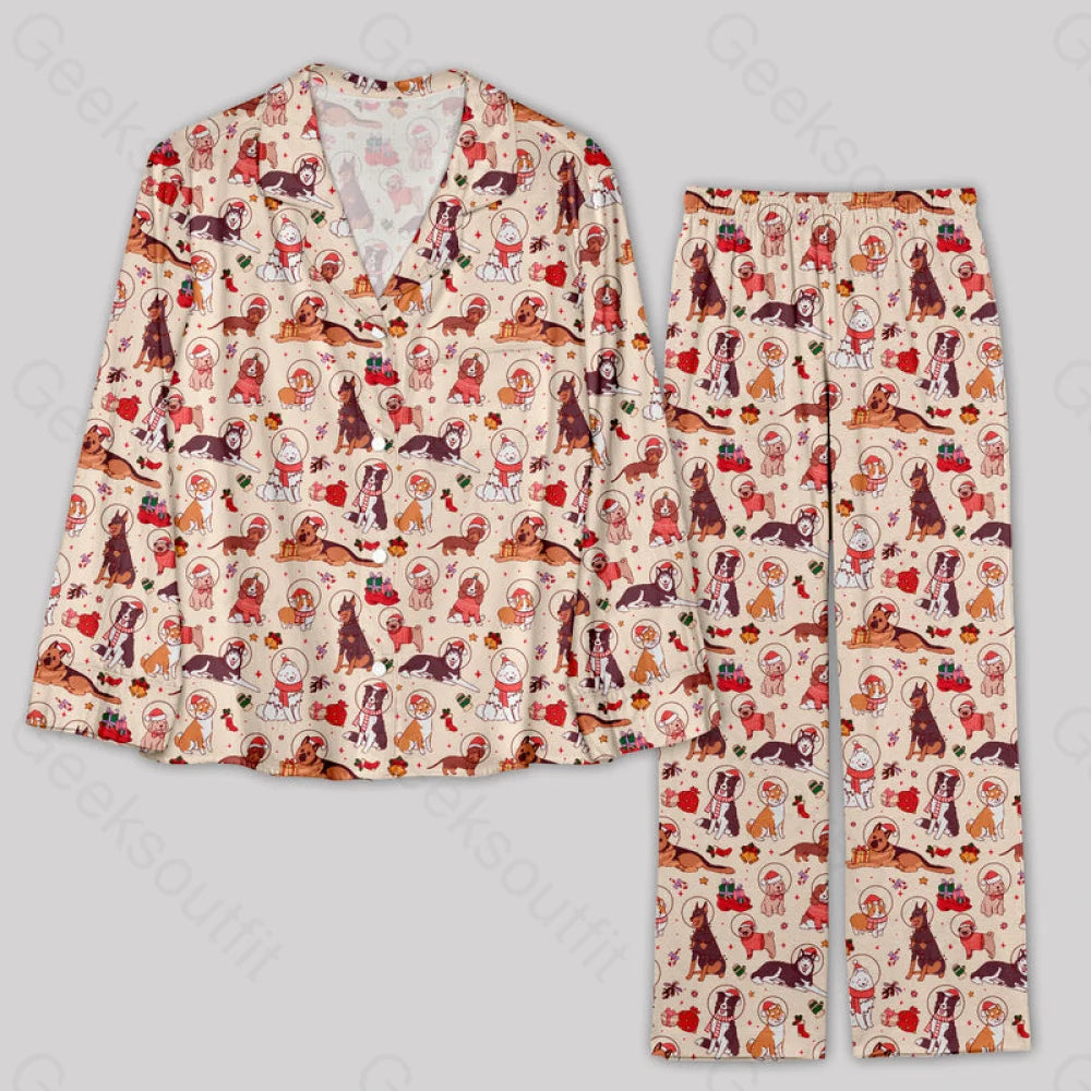 Astronaut Puppy Christmas Pajamas Set Yc