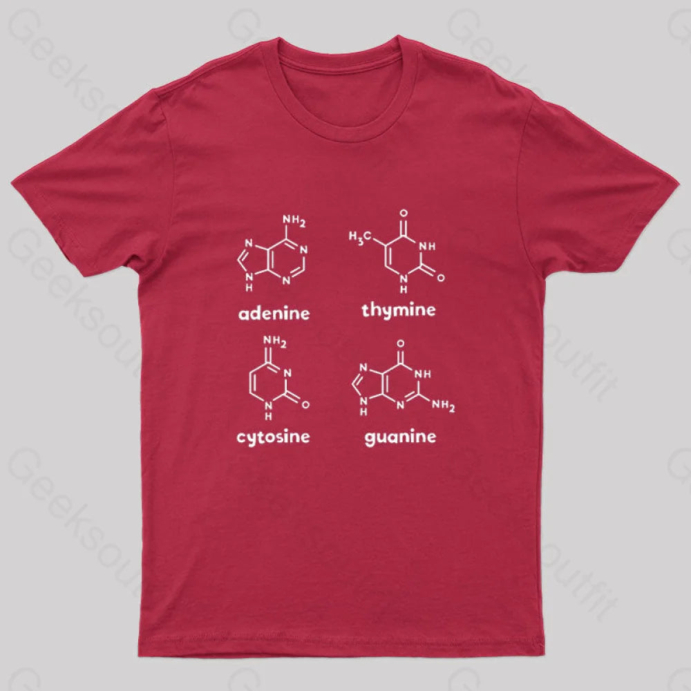 Atcg Science Molecule Chemistry Nerd T-Shirt Red / S