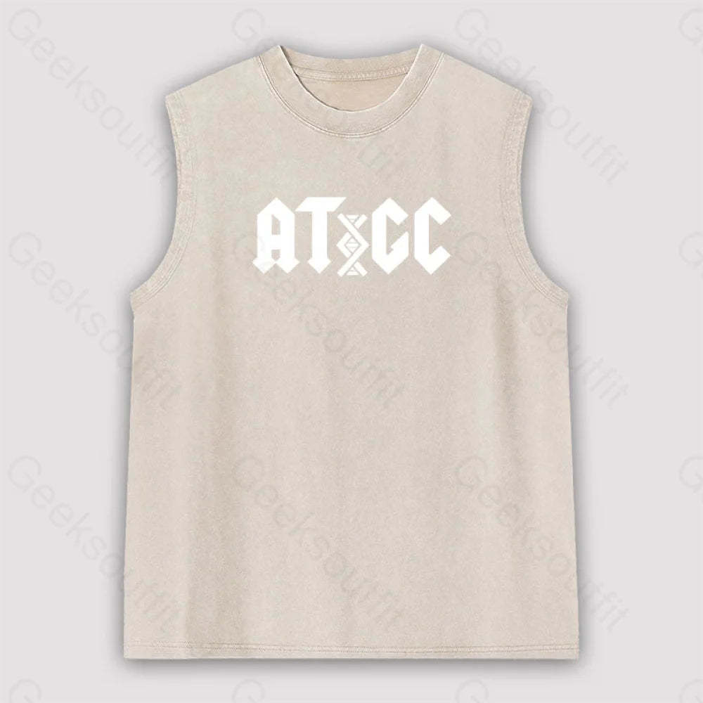 Atgc Dna Unisex Washed Tank Apricot / S