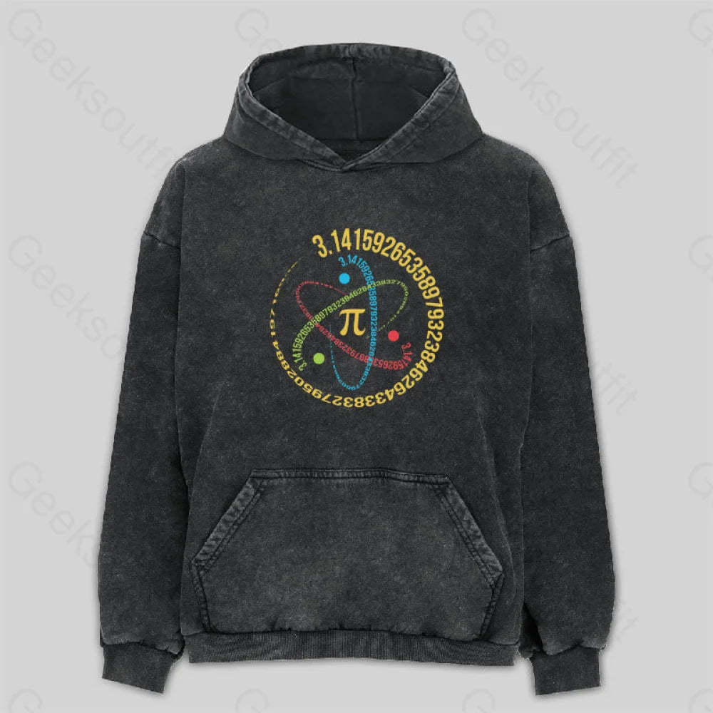 Atom Pi Math Science Washed Hoodie M