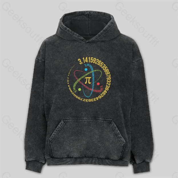Atom Pi Math Science Washed Hoodie M