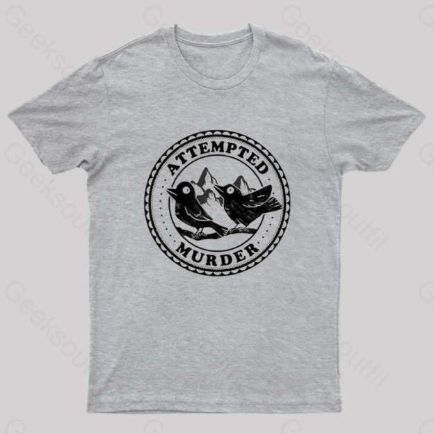 Attempted Murder Crows By Tobe Fonseca Geek T-Shirt Grey / S