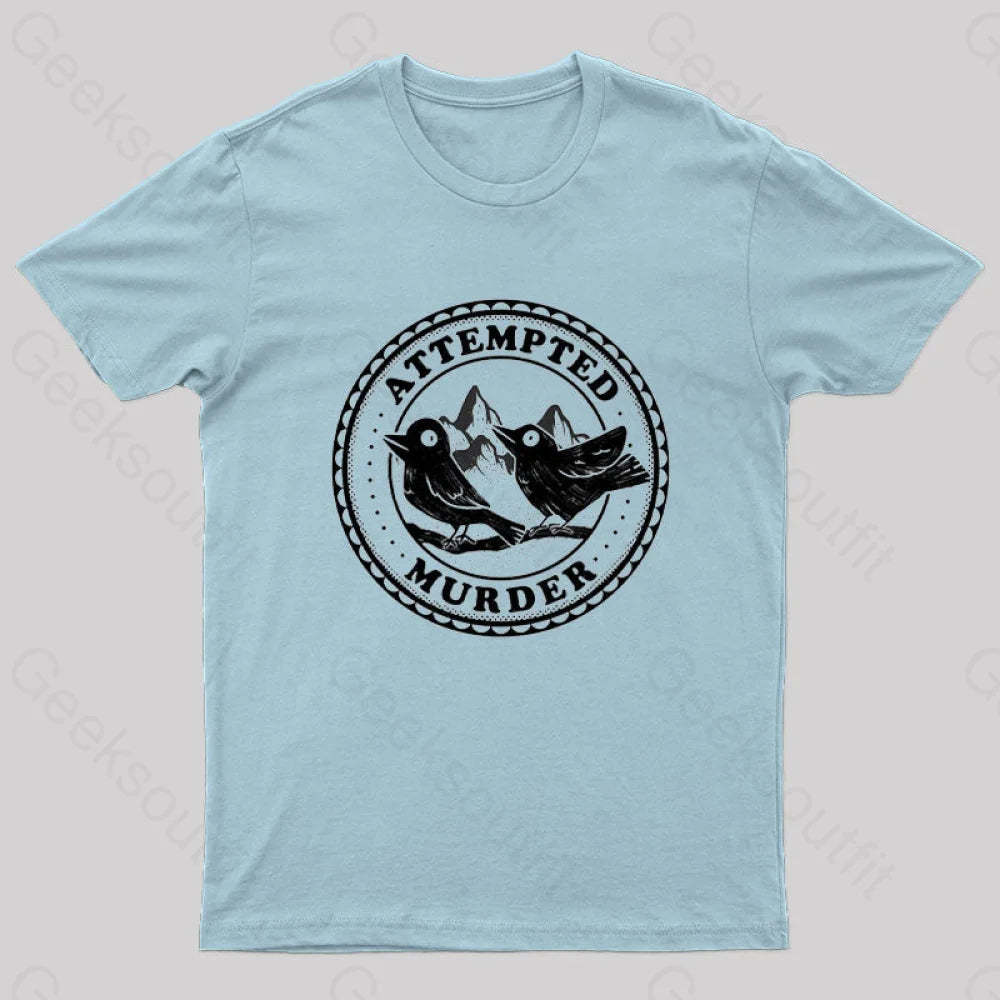 Attempted Murder Crows By Tobe Fonseca Geek T-Shirt Light Blue / S