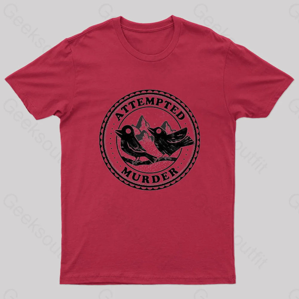 Attempted Murder Crows By Tobe Fonseca Geek T-Shirt Red / S