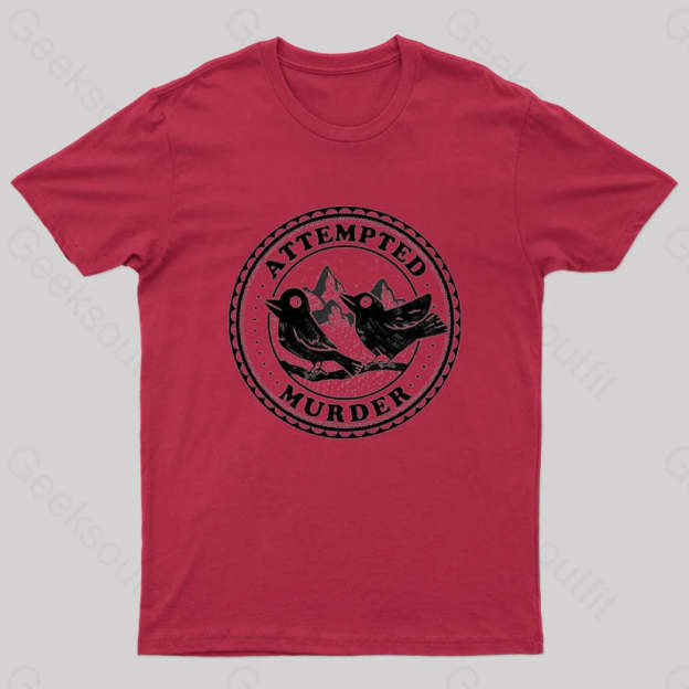 Attempted Murder Crows By Tobe Fonseca Geek T-Shirt Red / S