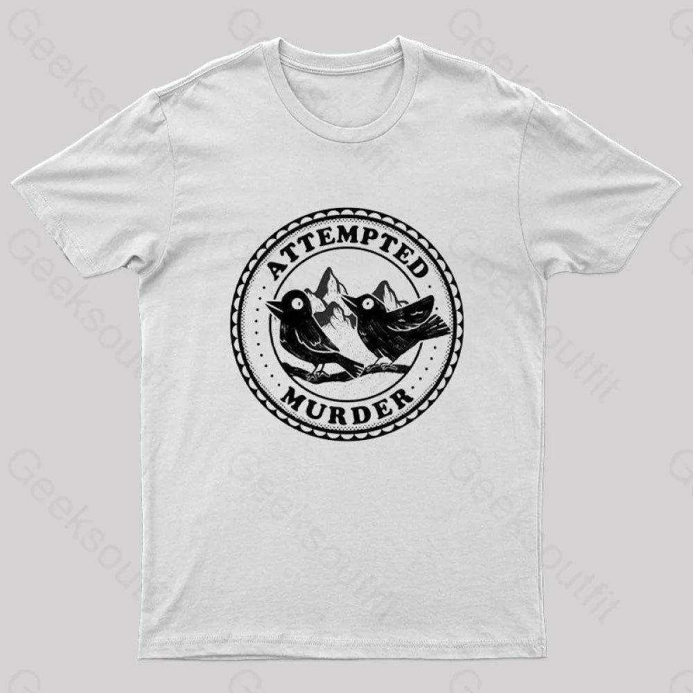 Attempted Murder Crows By Tobe Fonseca Geek T-Shirt White / S