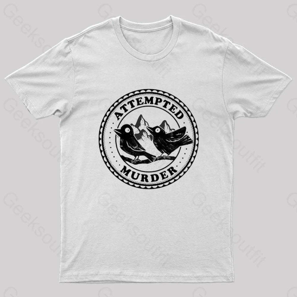 Attempted Murder Crows By Tobe Fonseca Geek T-Shirt White / S