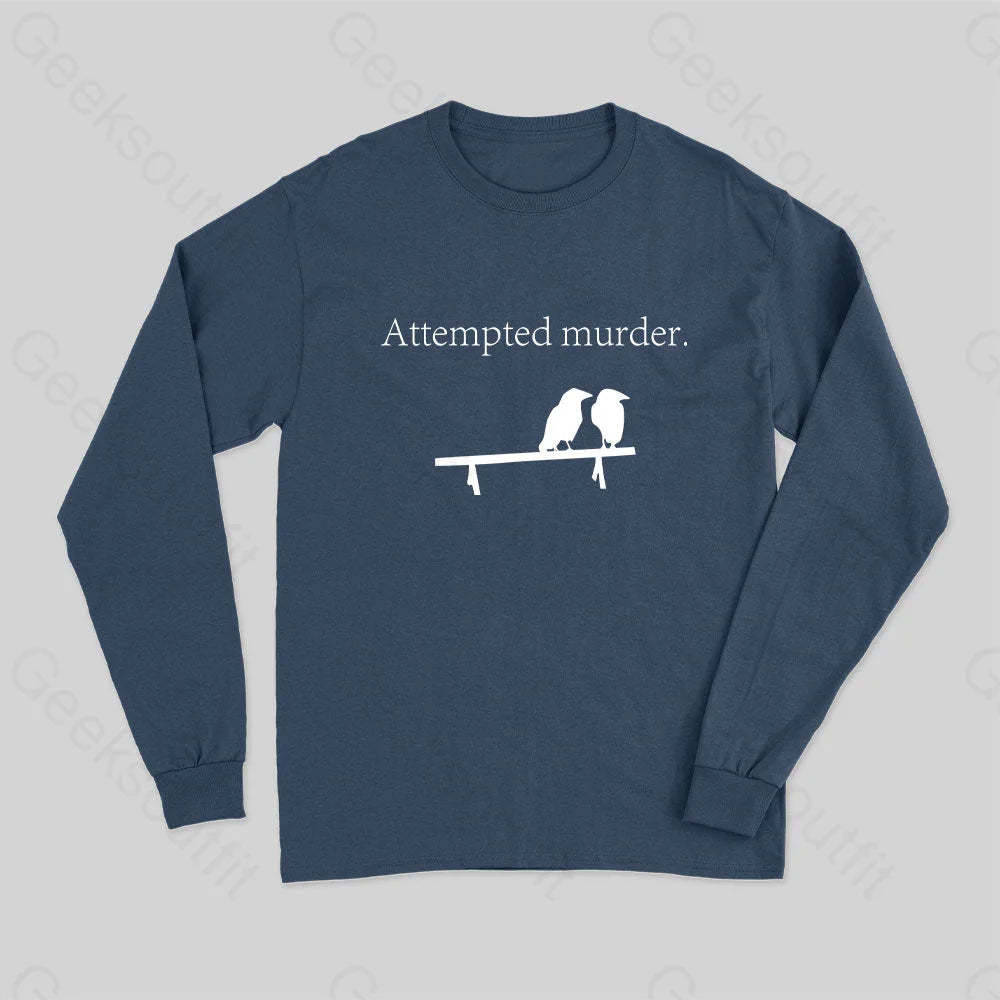 Attempted Murder Long Sleeve T-Shirt Navy / S