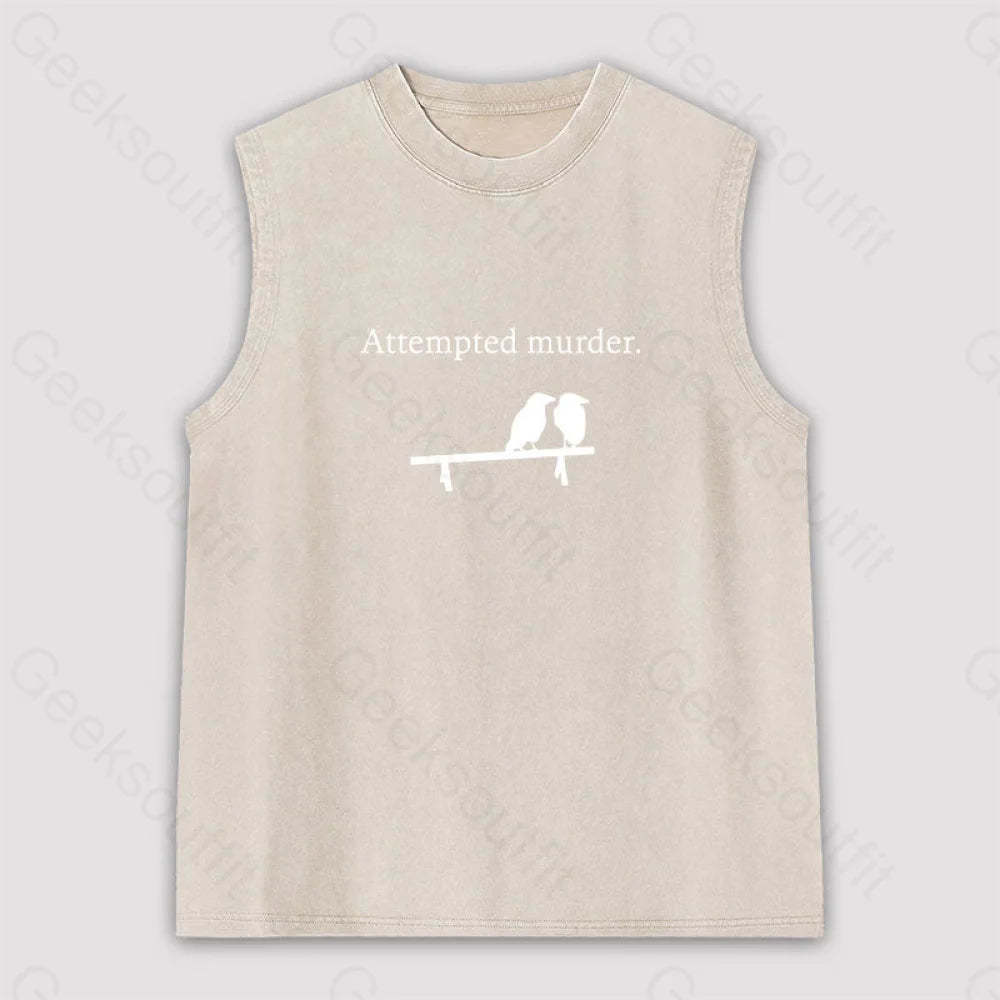 Attempted Murder Unisex Washed Tank Apricot / S