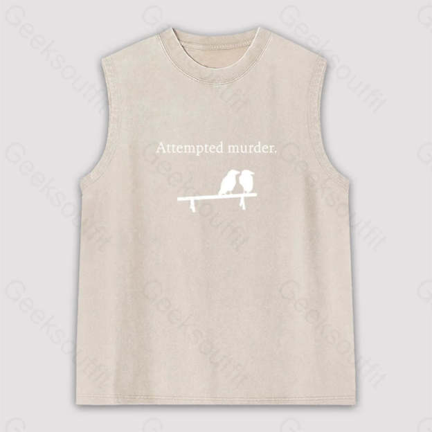 Attempted Murder Unisex Washed Tank Apricot / S