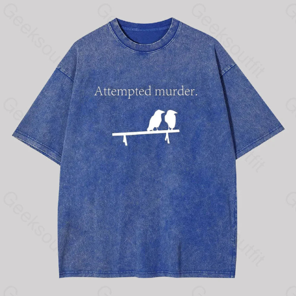 Attempted Murder Washed T-Shirt Blue / S