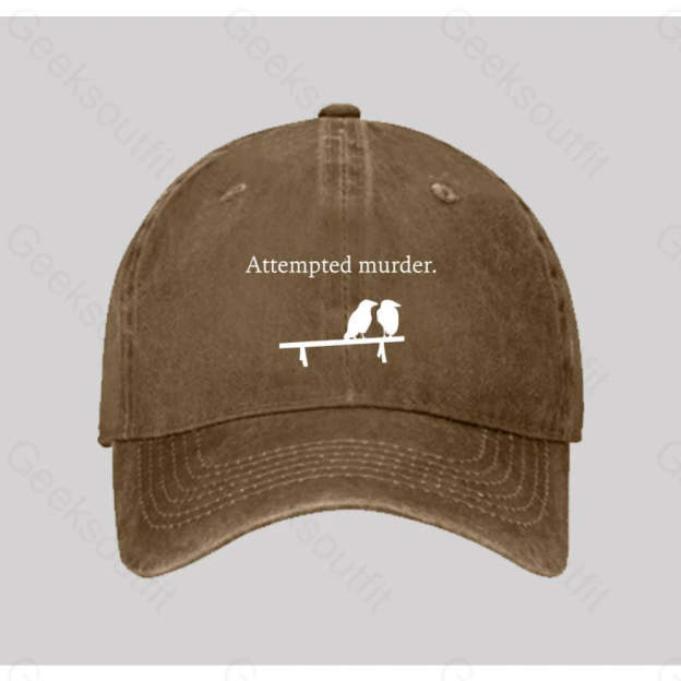 Attempted Murder Washed Vintage Baseball Cap Natural