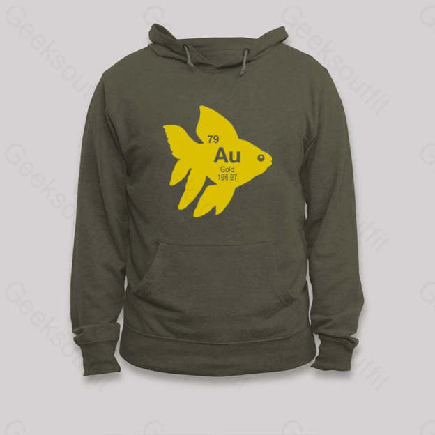 Au Gold Fish Hoodie Army Green / S
