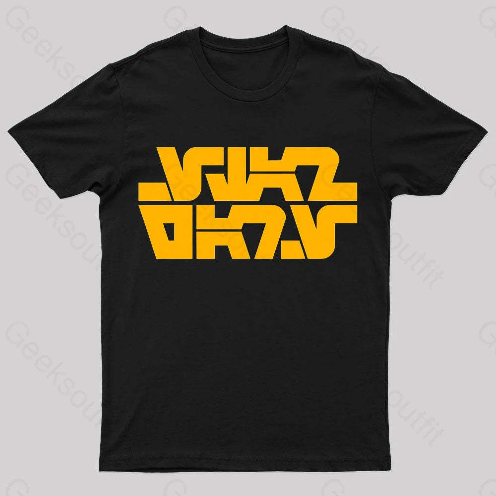Aurebesh 1977 Logo Nerd T-Shirt Black / S