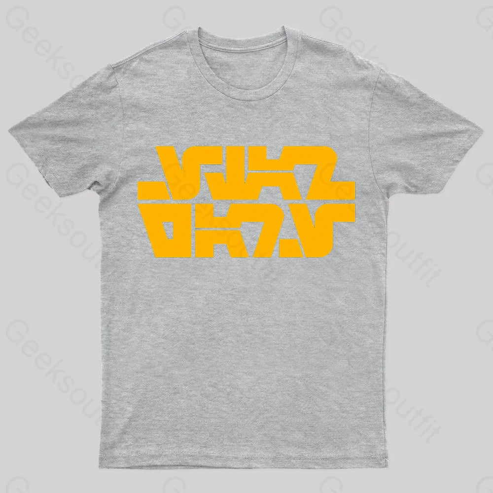 Aurebesh 1977 Logo Nerd T-Shirt Grey / S