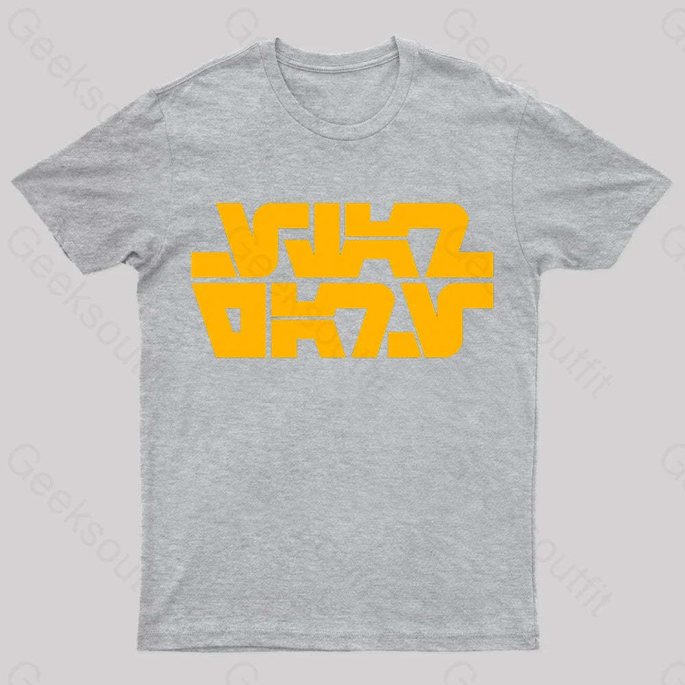 Aurebesh 1977 Logo Nerd T-Shirt Grey / S