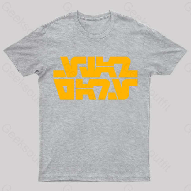 Aurebesh 1977 Logo Nerd T-Shirt Grey / S
