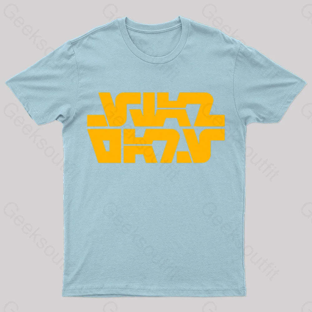Aurebesh 1977 Logo Nerd T-Shirt Light Blue / S