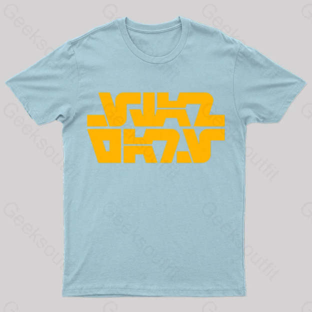 Aurebesh 1977 Logo Nerd T-Shirt Light Blue / S
