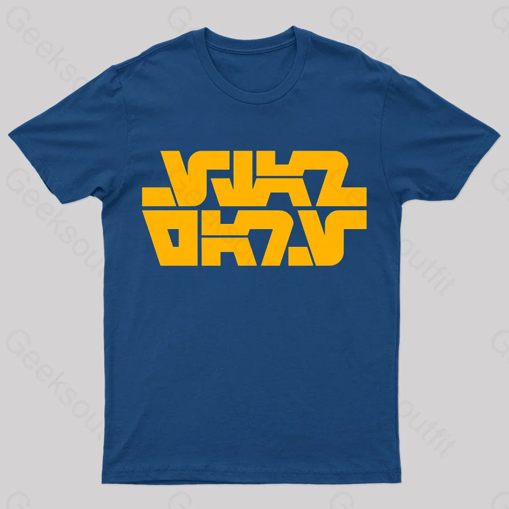 Aurebesh 1977 Logo Nerd T-Shirt Navy / S