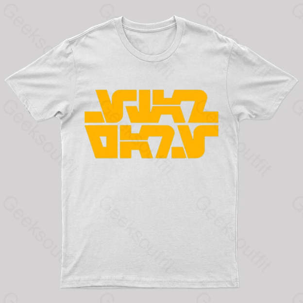 Aurebesh 1977 Logo Nerd T-Shirt White / S