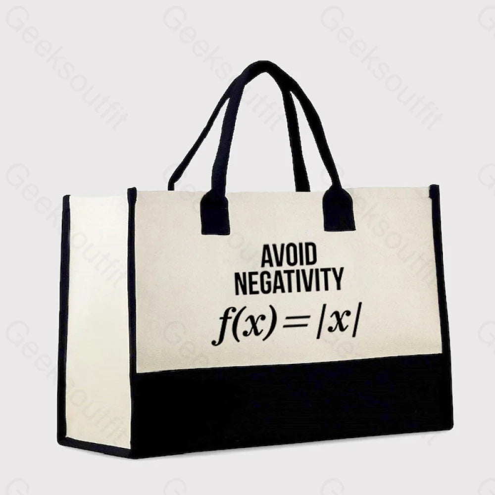 Avoid Negativity Cotton Tote Bag White