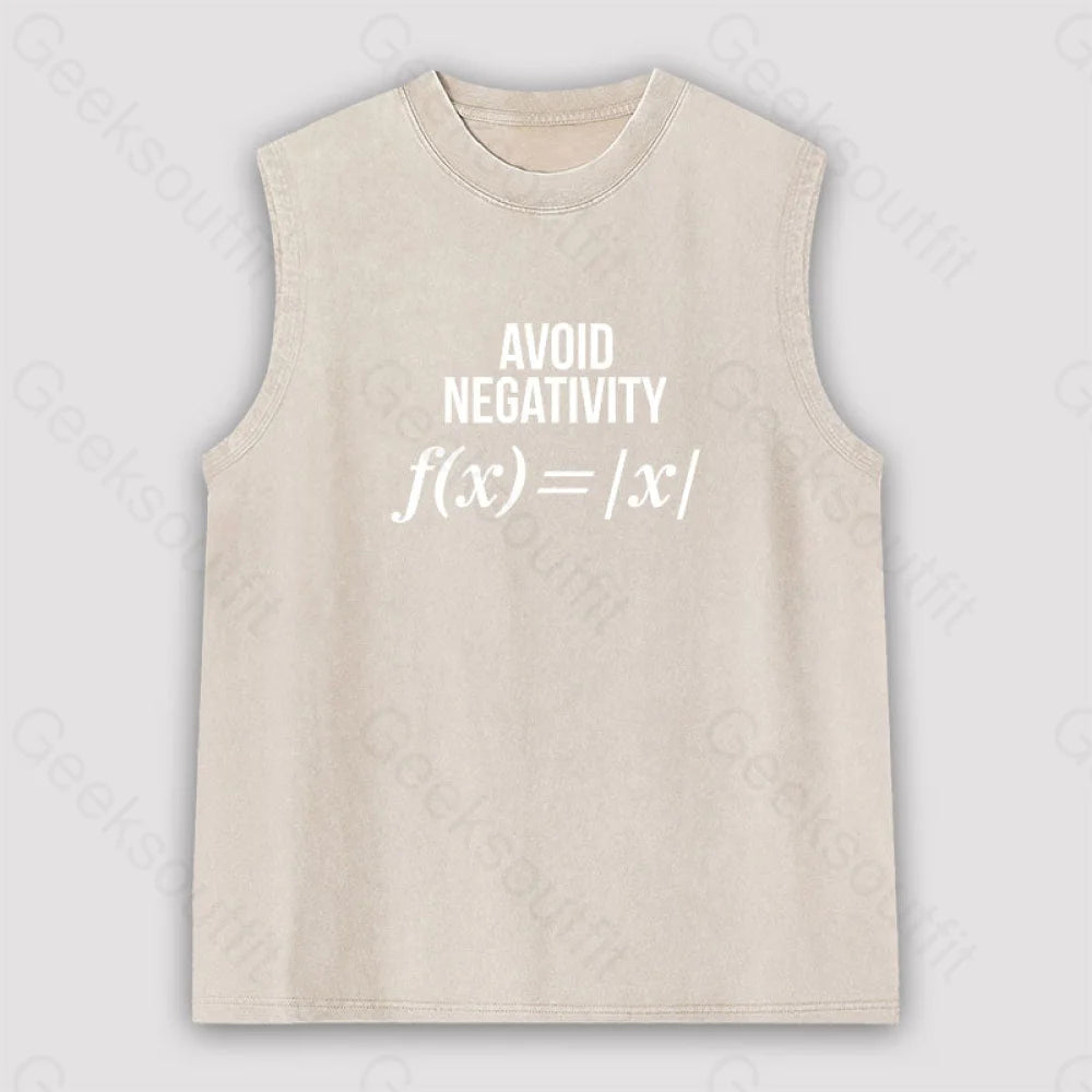 Avoid Negativity Unisex Washed Tank Apricot / S