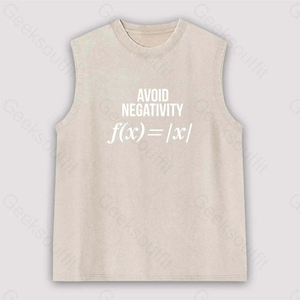 Avoid Negativity Unisex Washed Tank Apricot / S