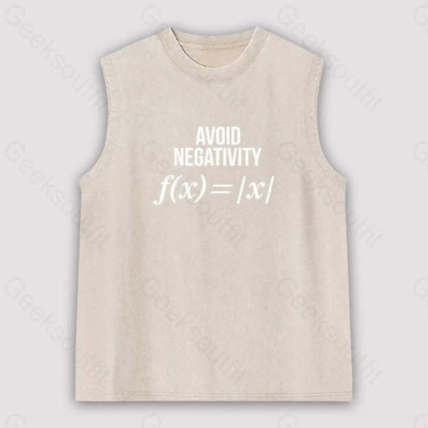 Avoid Negativity Unisex Washed Tank Apricot / S