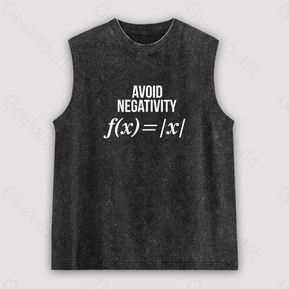 Avoid Negativity Unisex Washed Tank Black / S