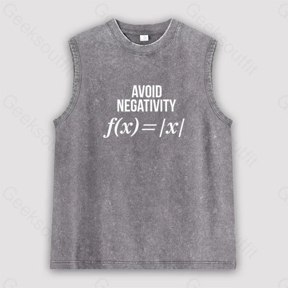 Avoid Negativity Unisex Washed Tank Grey / S