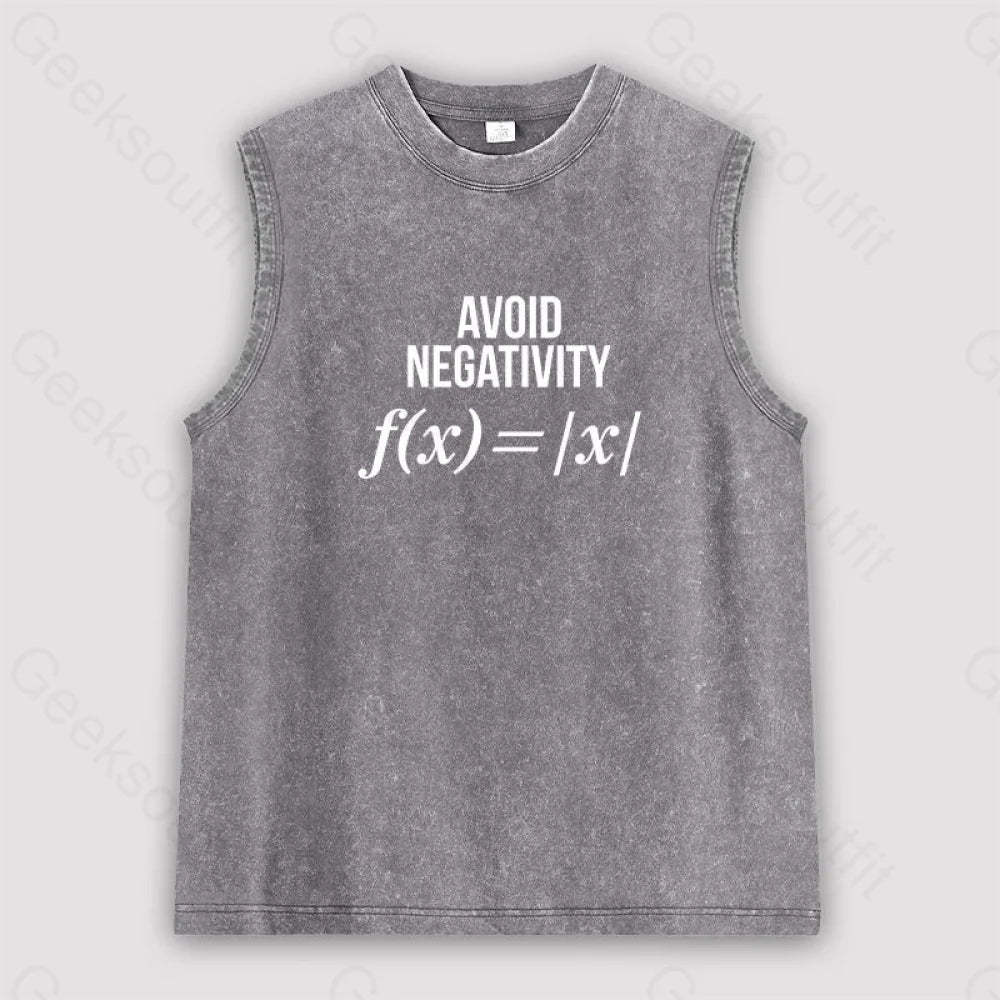 Avoid Negativity Unisex Washed Tank Grey / S