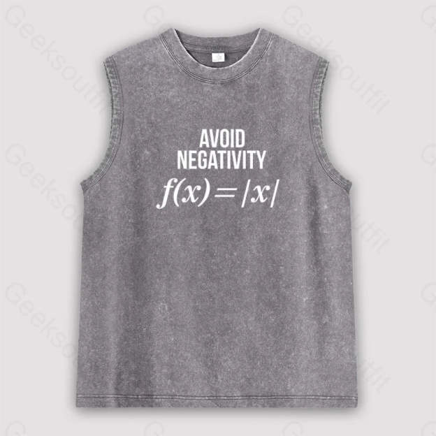Avoid Negativity Unisex Washed Tank Grey / S