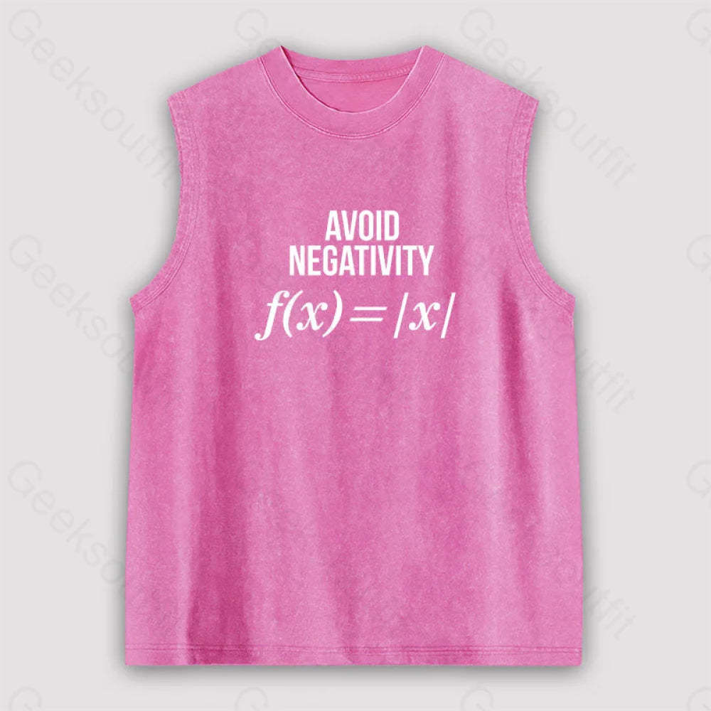 Avoid Negativity Unisex Washed Tank Pink / S