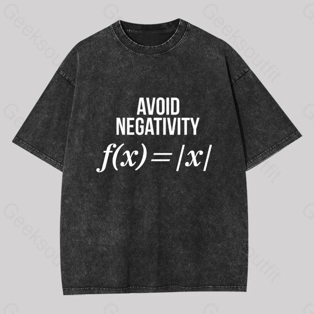 Avoid Negativity Washed T-Shirt Black / S