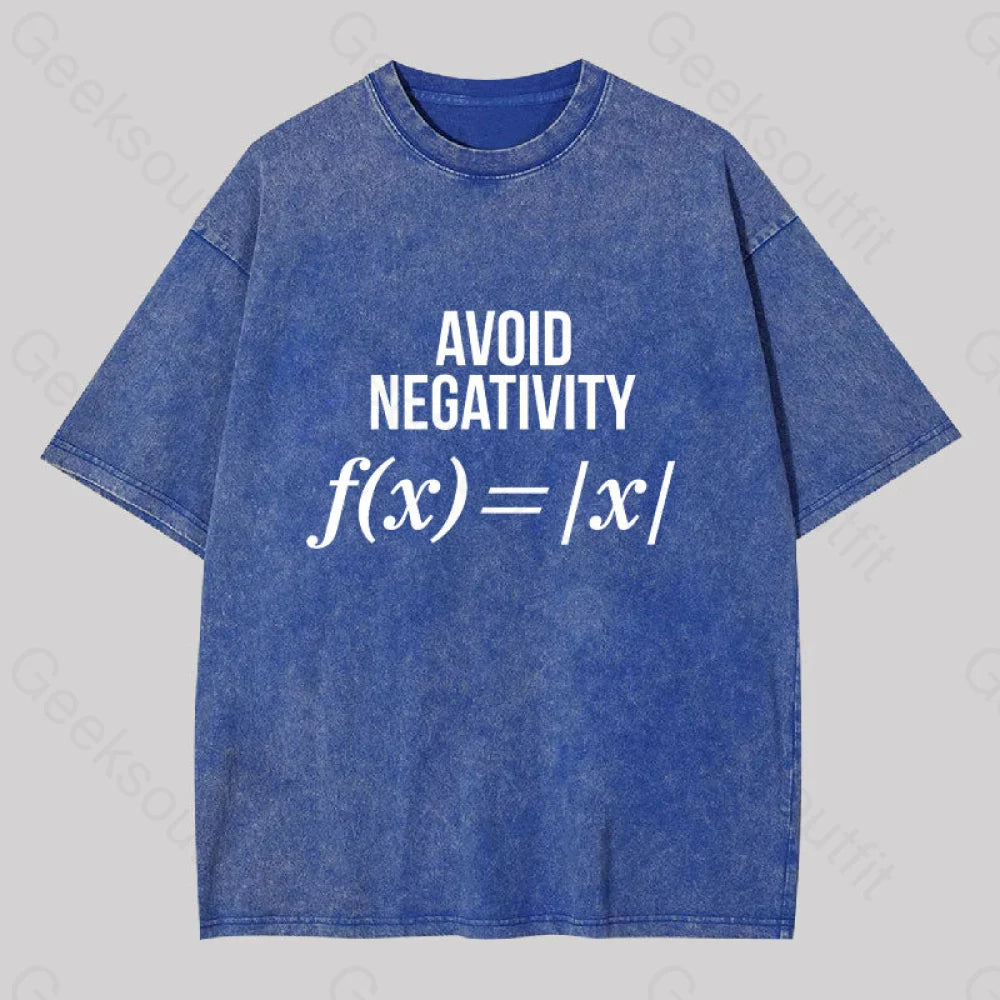 Avoid Negativity Washed T-Shirt Blue / S