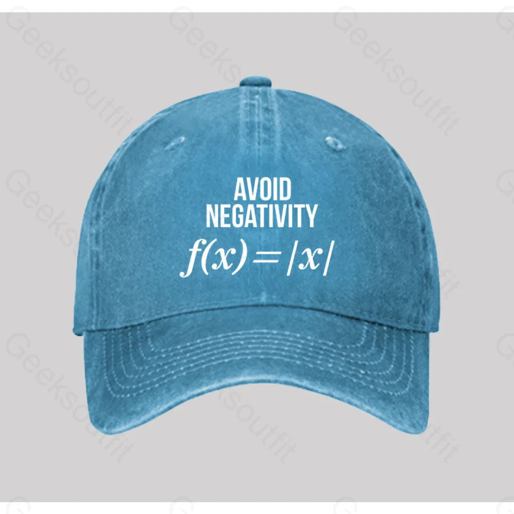 Avoid Negativity Washed Vintage Baseball Cap Blue