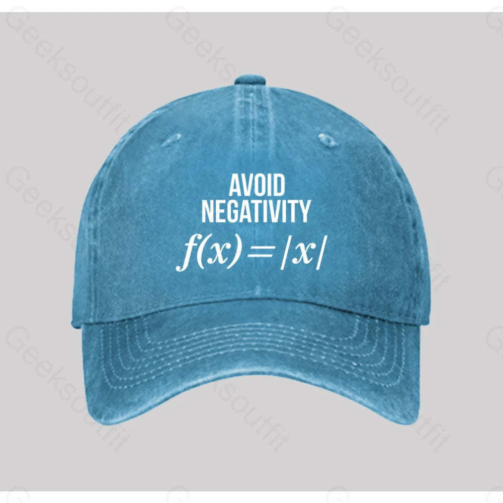 Avoid Negativity Washed Vintage Baseball Cap Blue