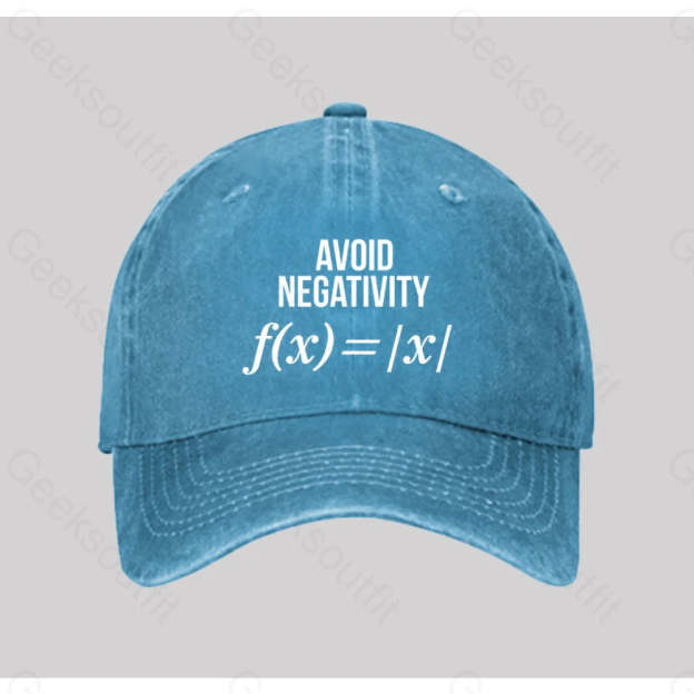 Avoid Negativity Washed Vintage Baseball Cap Blue