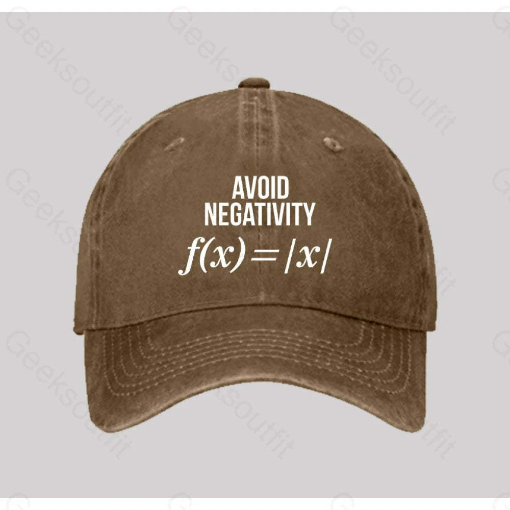 Avoid Negativity Washed Vintage Baseball Cap Natural